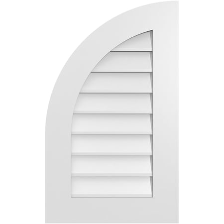 Ekena Millwork Quarter Round Top Left Surface Mount PVC Gable Vent w/ 3-1/2"W x 1"P Standard Frame, 18"W x 30"H GVPQL18X3001SN